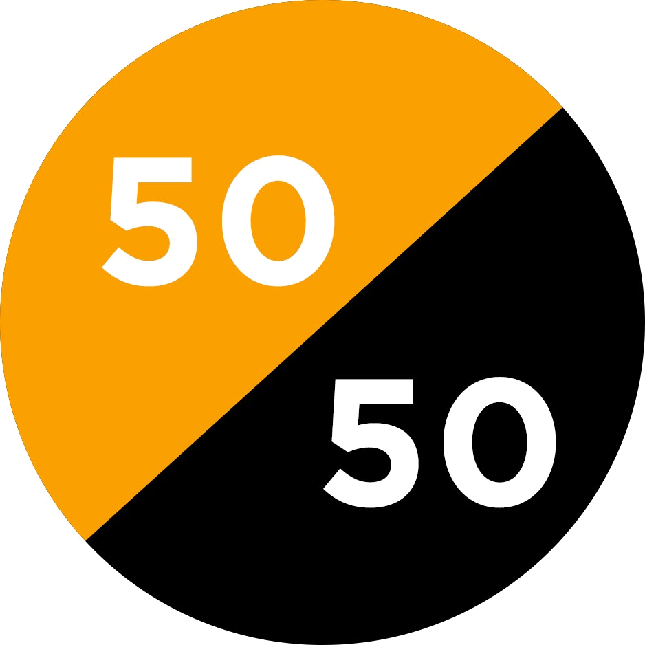 50/50 logo